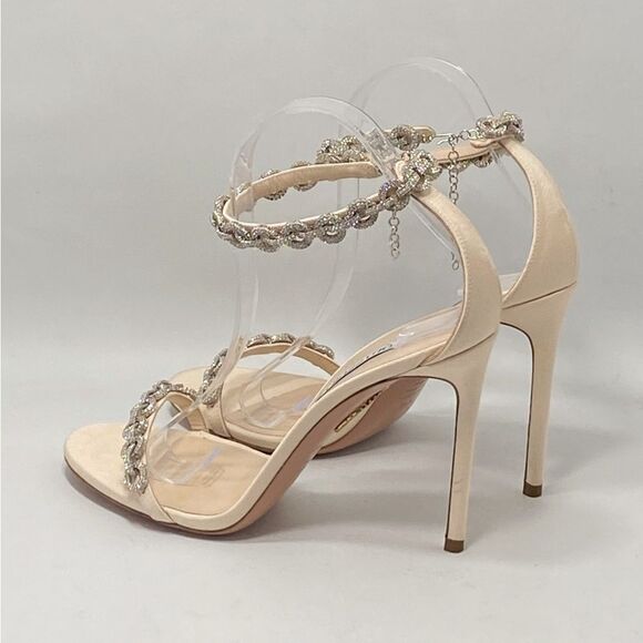 Aquazzura Love Link 105mm Embellished Sandals size 39.5 - Picture 10 of 16